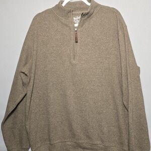 Woolrich Mens Sweater 1/4 Zip Pullover Dark Loden Heather Brown Men's Large‎